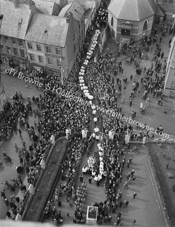 PROCESSION FOR THE BLESSING OF NEW DISTRICT OF GURRANABRATHER SEEN FROM TOWER OF ST MARY'S CATHEDRAL